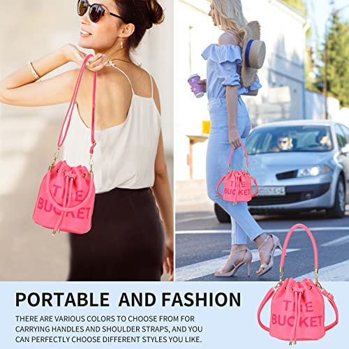 Image of JQAliMOVV Mini Leather Bucket Bags for Women Drawstring Bucket Purse Crossbody Handbags Hobo Bag