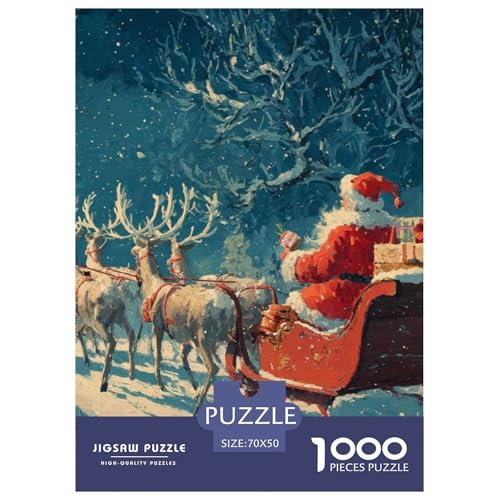 Papá Noel 1000 Piezas Rompecabezas Juego De Familia Creativo Navidad Puzzle Bonita Decoración Rompecabezas para Regalos De Viaje, Presente 70x50cm/1000pcs