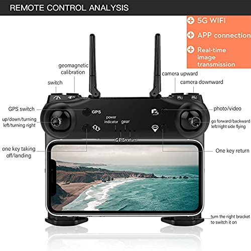 HJRBM 2021 Neue GPS-Drohne mit 4K-Kamera für Erwachsene, 5G WiFi 2-Achsen-RC-Quadcopter mit FPV Live-Video GPS Return… – Bild 8