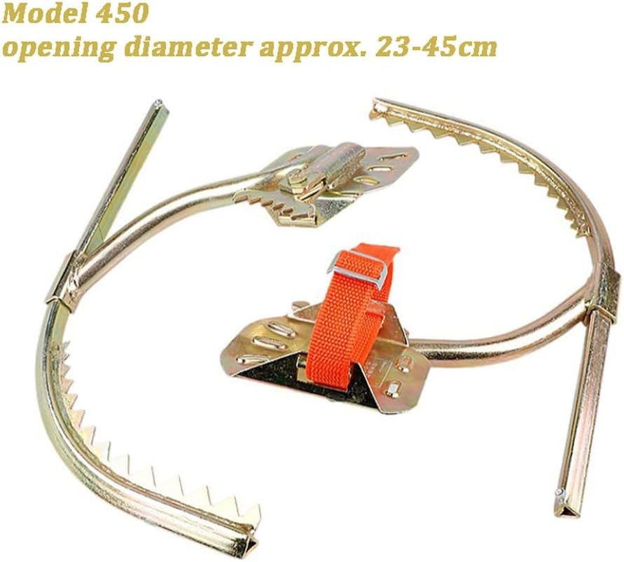 Adjustable Tree Climbing Spikes Kit with Safety Belt, Stainless Steel Pole Climbing Spikes Set for Professional Tree Work, Model 450 - Durable & Secure at Heights