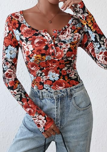 Image of PRETTYGARDEN Women's Fall Long Sleeve Henley T Shirts