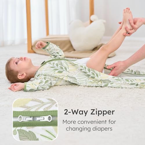 Image of Yoofoss Baby Sleep Sack 0-6 Months Long Sleeve Wearable Blanket Baby 100% Cotton 2-Way Zipper 0.5 Tog Newborn Sleeping Sack, Lightweight(Small)