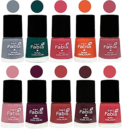 Image of ALL IN ONE (PACK OF 10), Long Lasting Glossy Nail Polish, 6 ml Each, All Vibrant Colours,02069