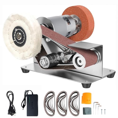 YIDOFENG Multifunctional Mini Belt Sander, Electric Knife Sharpener, 15 Degree Belt Grinder,7...