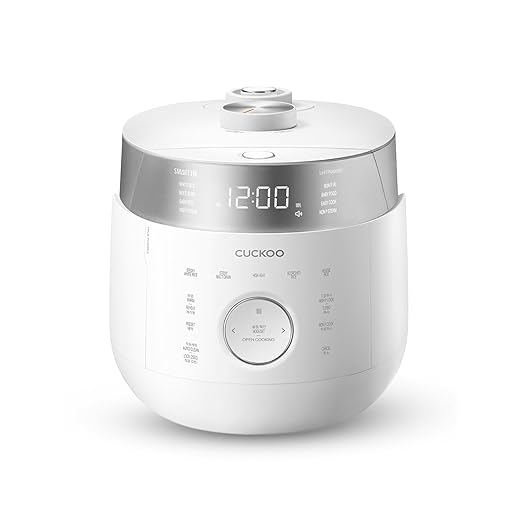 CUCKOO CRP-LHTR0609F | 6-Cup (Uncooked) Twin Pressure Induction Heating Rice Cooker | 16 Menu Options: High/Non-Pressure Steam & More, Stainless Steel Inner Pot, Made in Korea | White