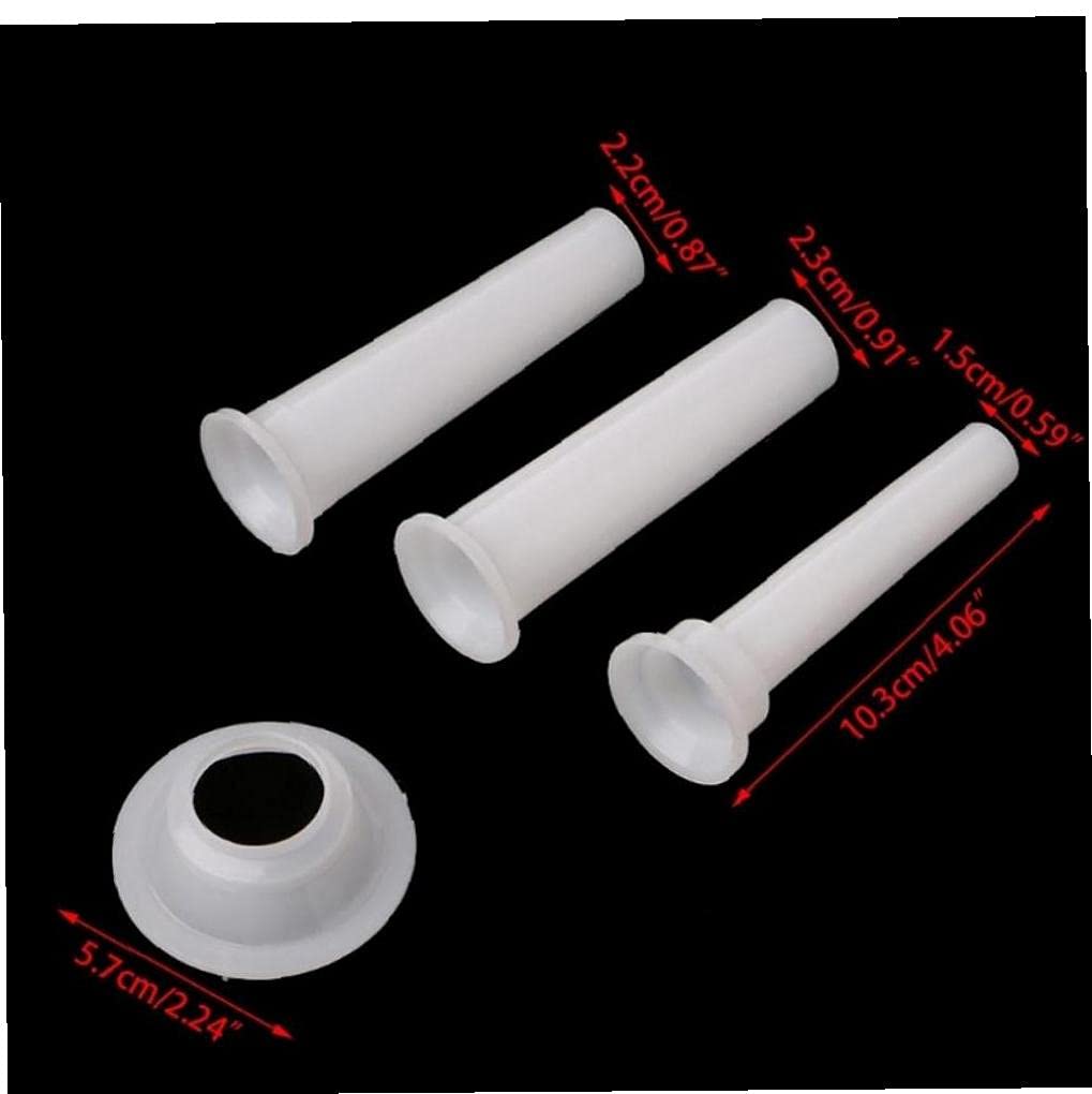 3pcs Meat Grinder Sausage Stuffer Filling Tubes Homemade Sausage Filler Sausage Syringe with Base Kitchen Tools