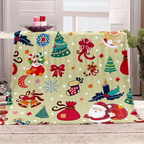 Tagesdecke Weihnachtsmotiv 28 Kuscheldecke 150x200 Weihnachtsmann, 3D Flanell Fleecedecke...