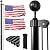 iElyiEsy Flag Poles for Outside House, 25FT Heavy Duty Aluminum Sectional Flag Pole Kit with 3x5 American Flag & Black Ball Topper for Yard House Ground Residential Commercial (Black)