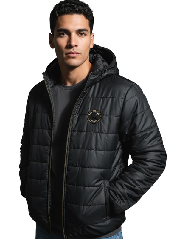 - Men’s Winter Puffer Jacket | Lightweight Polyester Insulated Hooded Full-Zip Casual Jacket