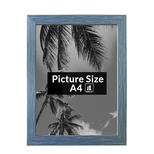 Image of Art Street Hanging Picture Frame for Wall Hanging Photo Frames for Wall Decoration Home Decor Photo Frame for Diwali Decoration Picture Frames A4 Size Blue 20x30 cm