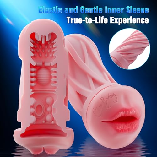 Image of EINSEO Thrusting Male Masturbator Pocket Pussy - AI Sync Oral-Feel Mouth Sleeve Sex Toys for Men, Up to 550 Strokes /Min, 360 Heated Constant Warmth Blowjob Adult Toy, Quiet Smooth Brushless Motor