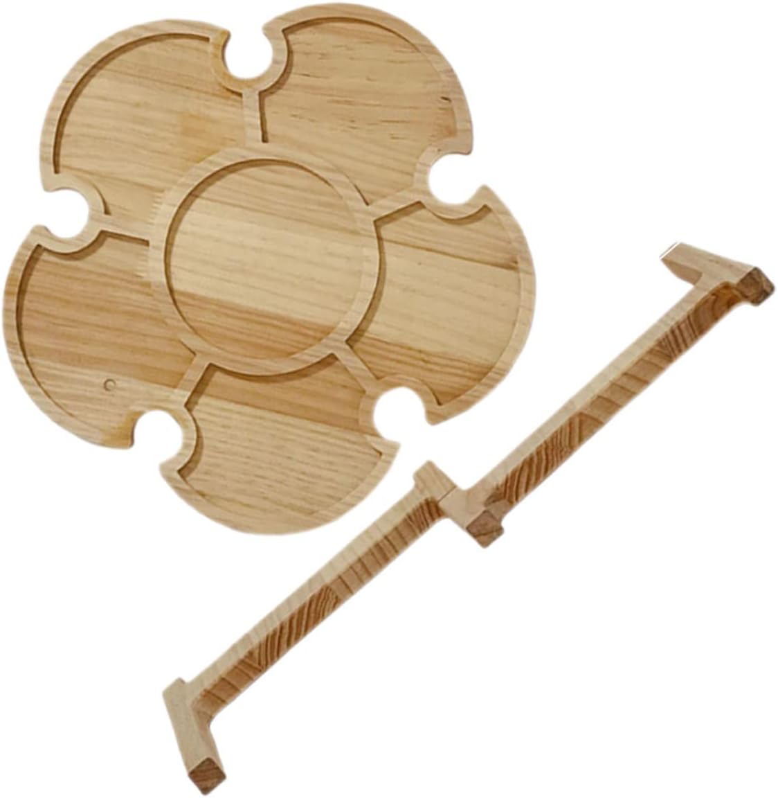 Totority Outdoor Portable Wine Rack Table Wooden Beverage Desk for Picnic Camping Beach Pool Wine Supplies Lightweight Durable Easy to Carry