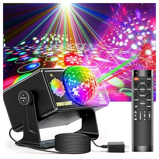 caivimvn Party Lights, DJ Disco Light Disco Ball Light Sound Activated Strobe Stage Lights for Parties Birthday Christmas Gift Wedding Karaoke KTV Bar Club Pub Dance Home Room Halloween Decorations