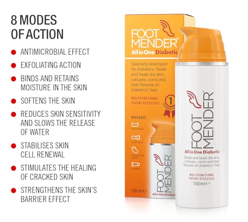 Footmender All in One Diabetic | Medically Proven, An Effictive Foot Cream | Treat and Heal Your Dry Feet, Hard Skin, Corns and Cracked Heels | Significant Effect After First Treatment | 150 ml - Image 6