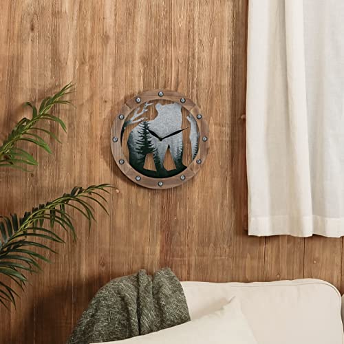Nikky Home 217WC30GY2 Wooden Bear Wall Clock thumb #1