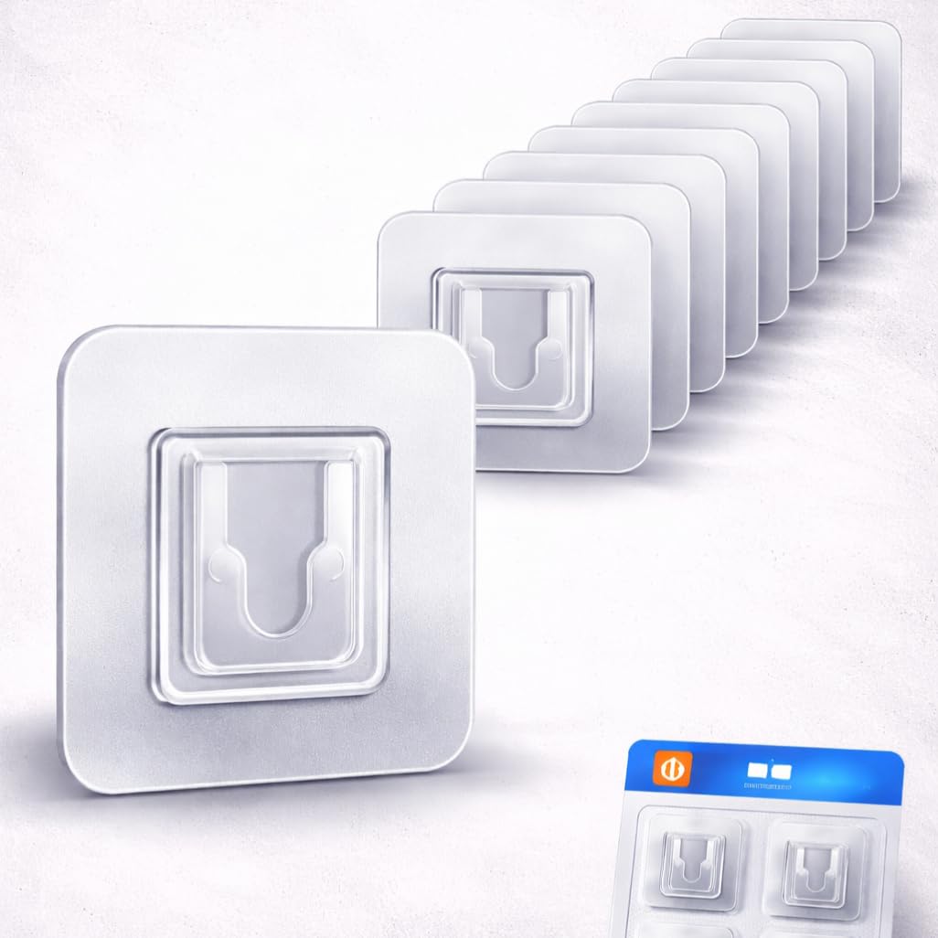 10 Pack Strong Self Adhesive Wall Hooks for Female Mount | Heavy Duty Wall Hook Holder for Kitchen, Bathroom, Bedroom | Waterproof, No Drill, Multipurpose Hanging Hooks-image-45