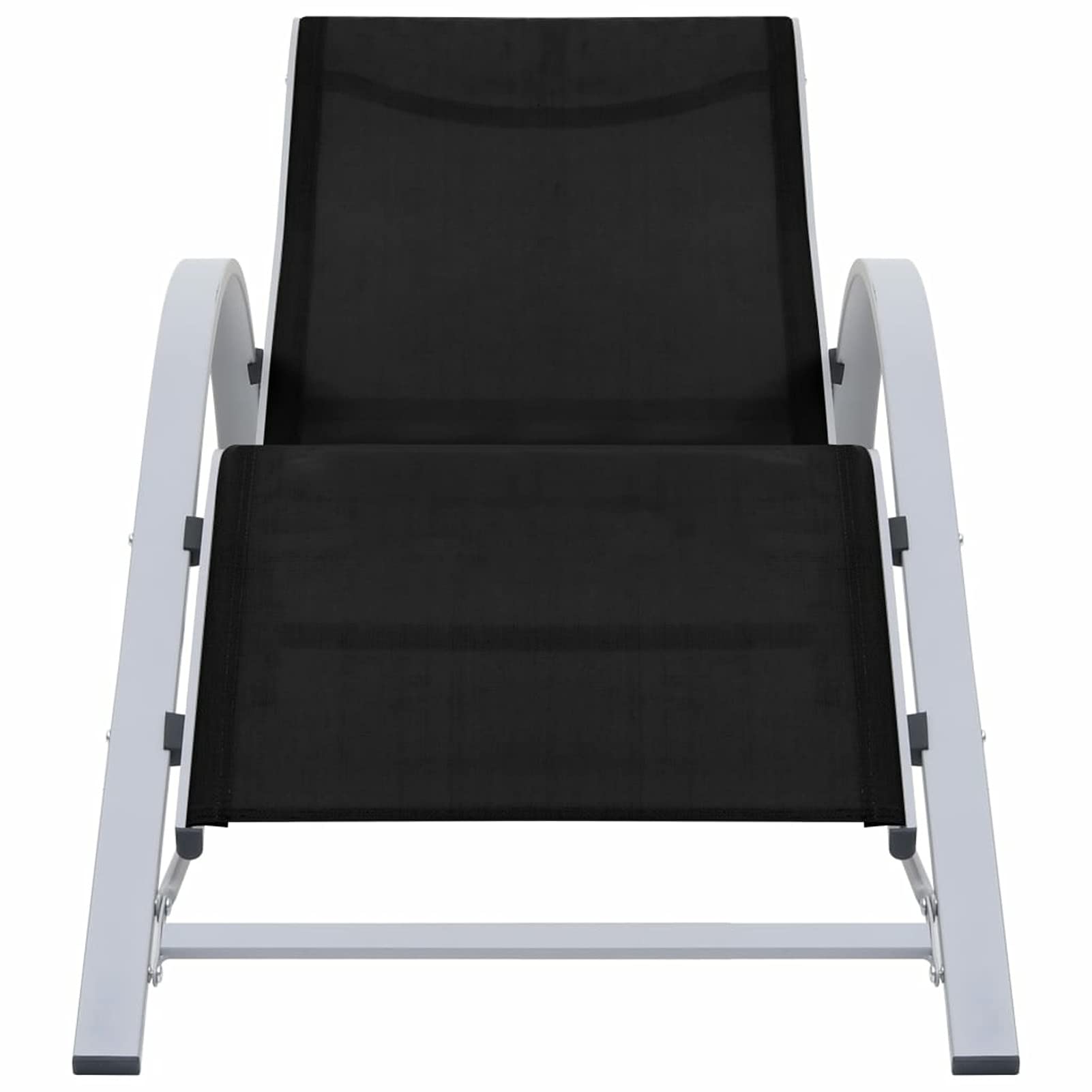 Homgoday Leżak tekstylny i aluminiowy czarny, leżak leżak, leżak ogrodowy, leżak na plażę, patio, basen i meble kempingowe