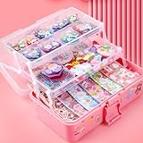 キーホルダー シール アクリル ハンドメイド りパーツ メイクキット アクリルキーホルダーシール アクリルペンセットステッカーのおもちゃ飾りDIY手芸用品 手作りキット327-1560個セットケース付き (1285件+三段ボックス)