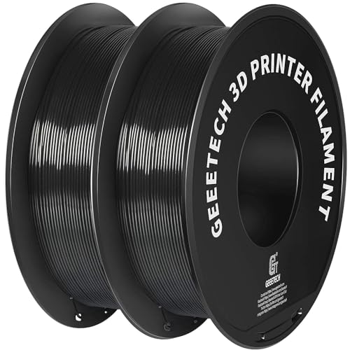 Image of Geeetech 3D Printer Filament, PLA Filament 1.75mm Bundle 2kg for 3D Printer, Dimensional Accuracy + /- 0.02 mm (Black 2-Pack)