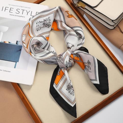 Silky Satin Headscarf for Women Hair Bandanas Scarf Medium Square Lightweight Fashion Neck Scarves 27.5 × 27.5 Inches