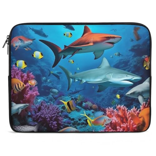 Funda para Laptop 10 pulgadas Diseño Tiburones Coral miniatura 1