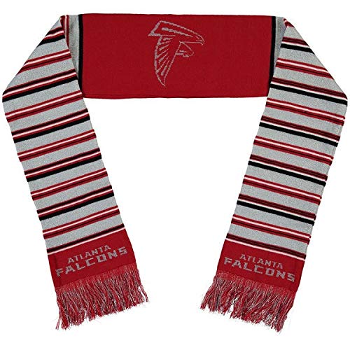 FOCO Forever Collectibles NFL Atlanta Falcons ScarfGlitter Stripe Style, Team Colors, One Size