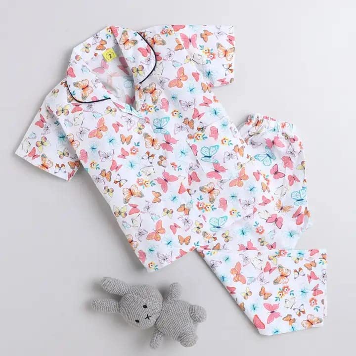 Image of Little Swag Alphabets Cartoon Printed Unisex Cotten Pyjama Night Suit Set for Kids, Girls and Boys Wear