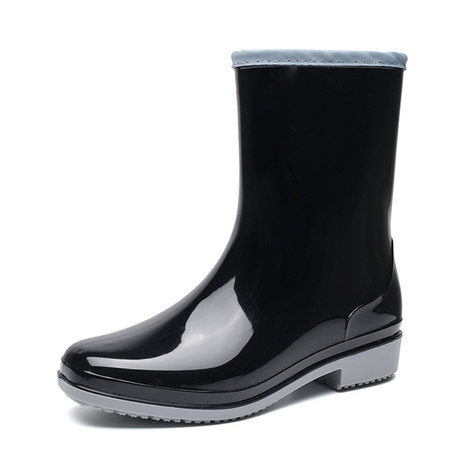 Rain Boots Women Fashion WaterProof Casual Rain Boots Female Rubber Non-Slip Ankle Boot Couple Foldable Water Martin Boot (Color : Hortel�, Size : 38)