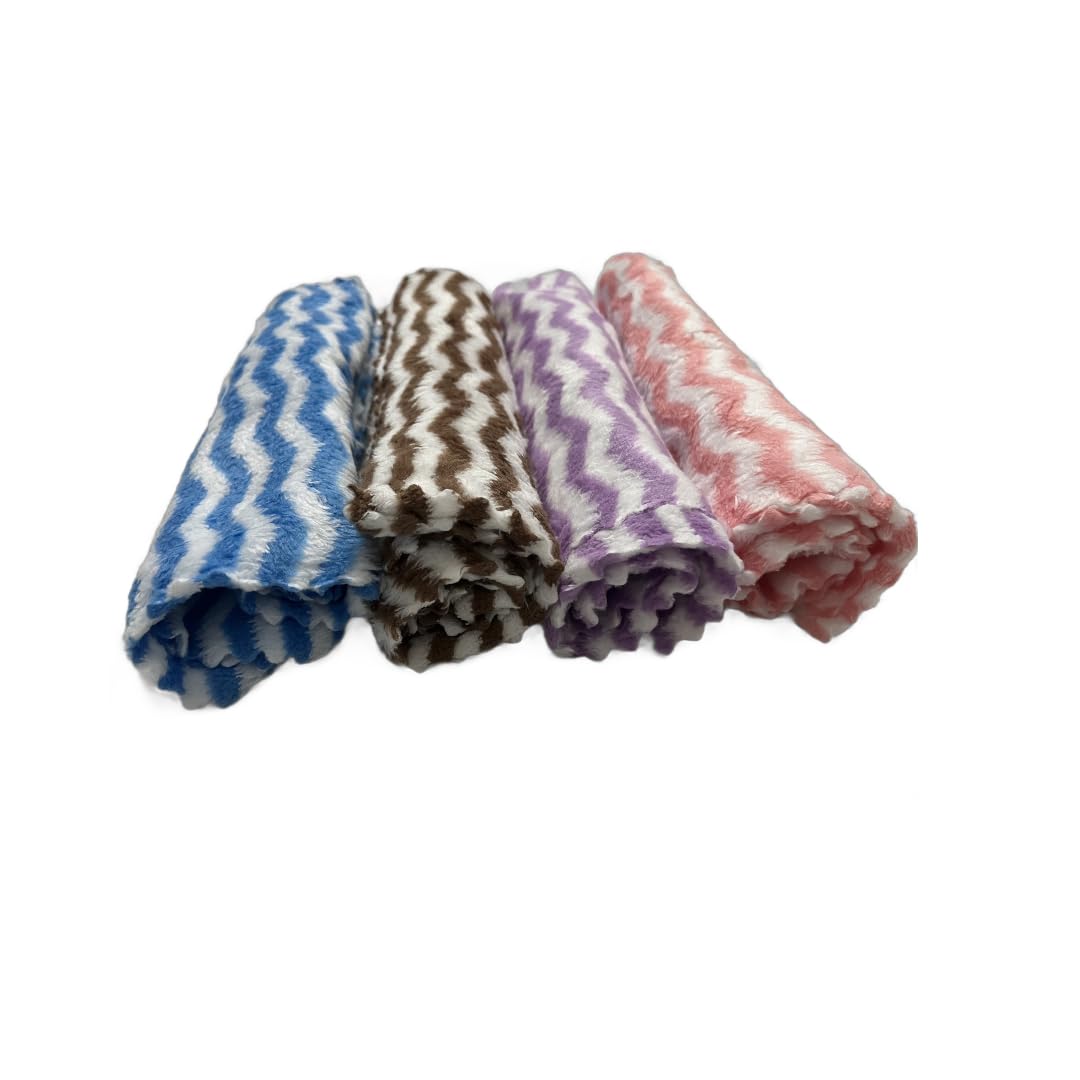 Chevron Pattern Cotton Handkerchiefs for Women, Set of 4, Multi-Color-image-38