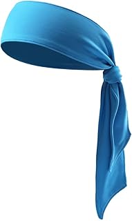 Mikinona Mens Headbands Blue Hair Ties Men Ties Sports Headband Tie Blue Headbands Mens Tie Head Tie Athletic Headbands Unisex Headband Sweat Band Bow Tie Fitness Blue Absorb Sweat