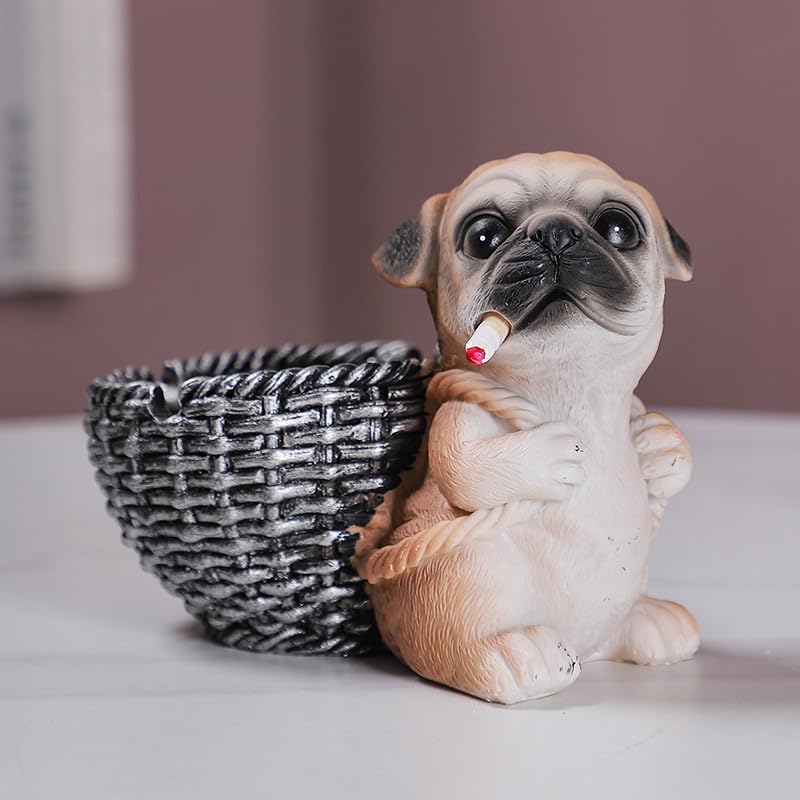 Amazon.co.jp: 灰皿 パグ ブルドック 工事 犬 キャラクター テーブル用