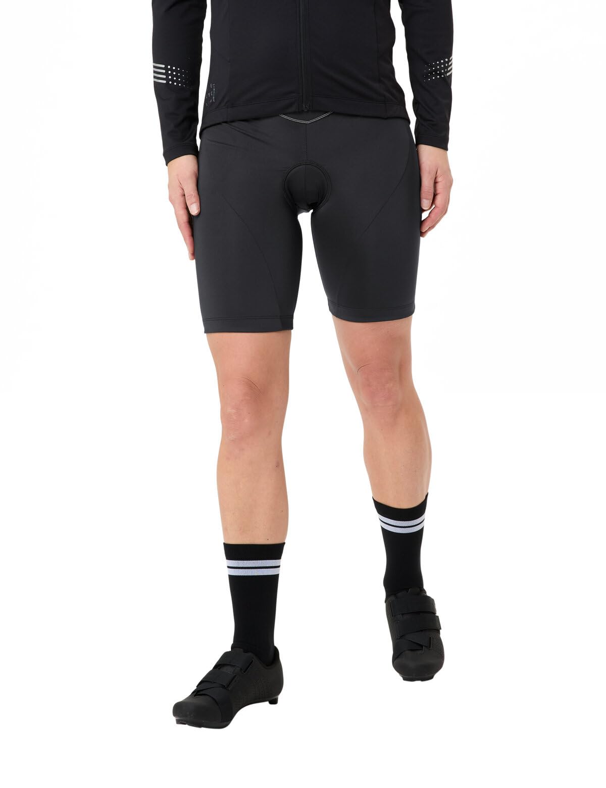 VAUDE Women's Active Pants, Funktionelle Radhose, atmungsaktiv, elastisch, schnelltrocknend, Funktionelles Sitzpolster, Passform: Slim fit, Black Uni, 36