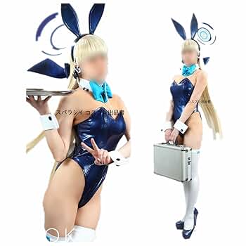 歪萌舎 ブルーアーカイブ 飛鳥馬トキ コスプレ 衣装M 靴L ウィッグ 歪萌舎 ブルーアーカイブ 飛鳥馬トキ バニーガール コスプレ