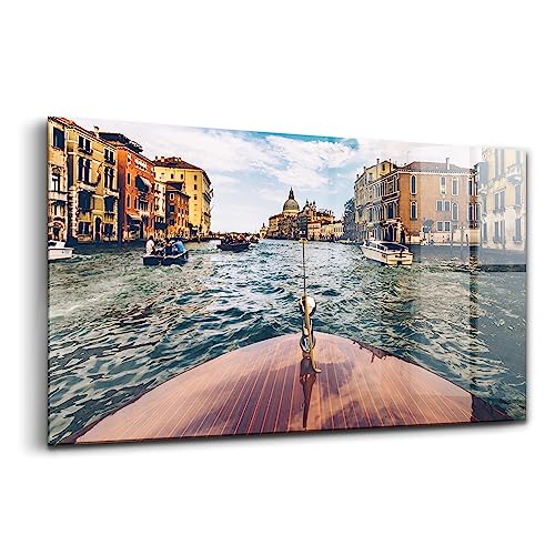 Verre d'art innovant Wallfluent peinture murale haut de gamme bateau 100x50cm