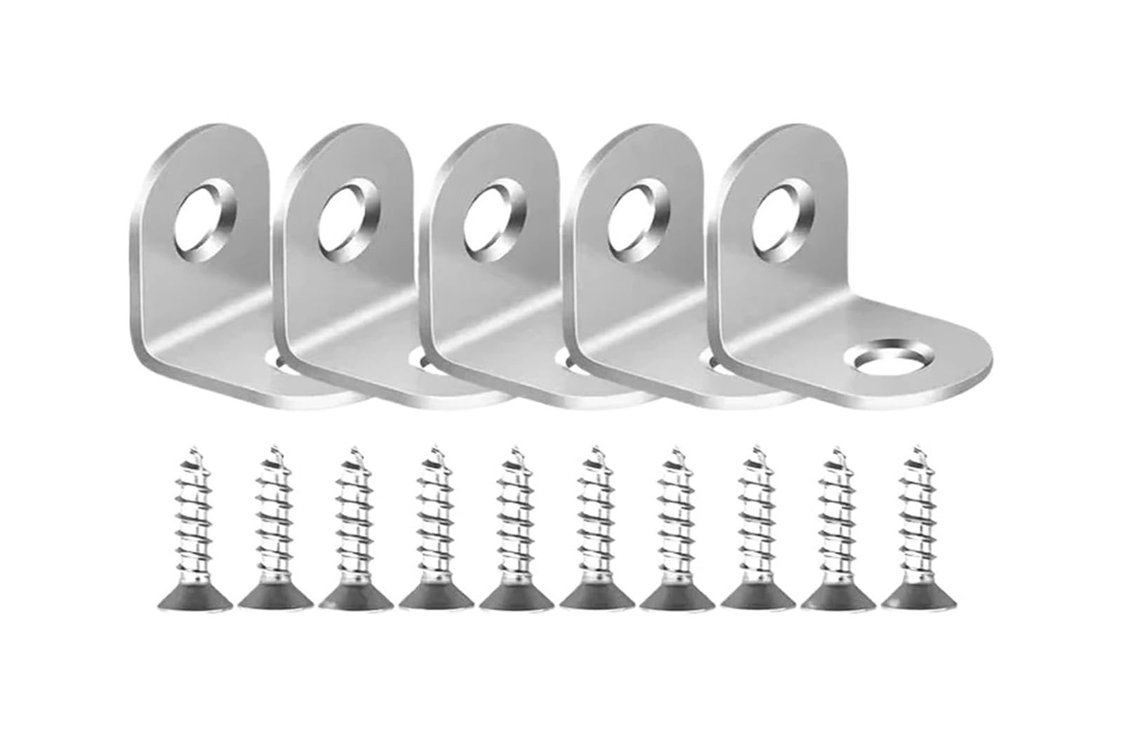Angle Brackets, L Brackets Stainless Steel with Screws Corner Brace(5set-16x20mm)