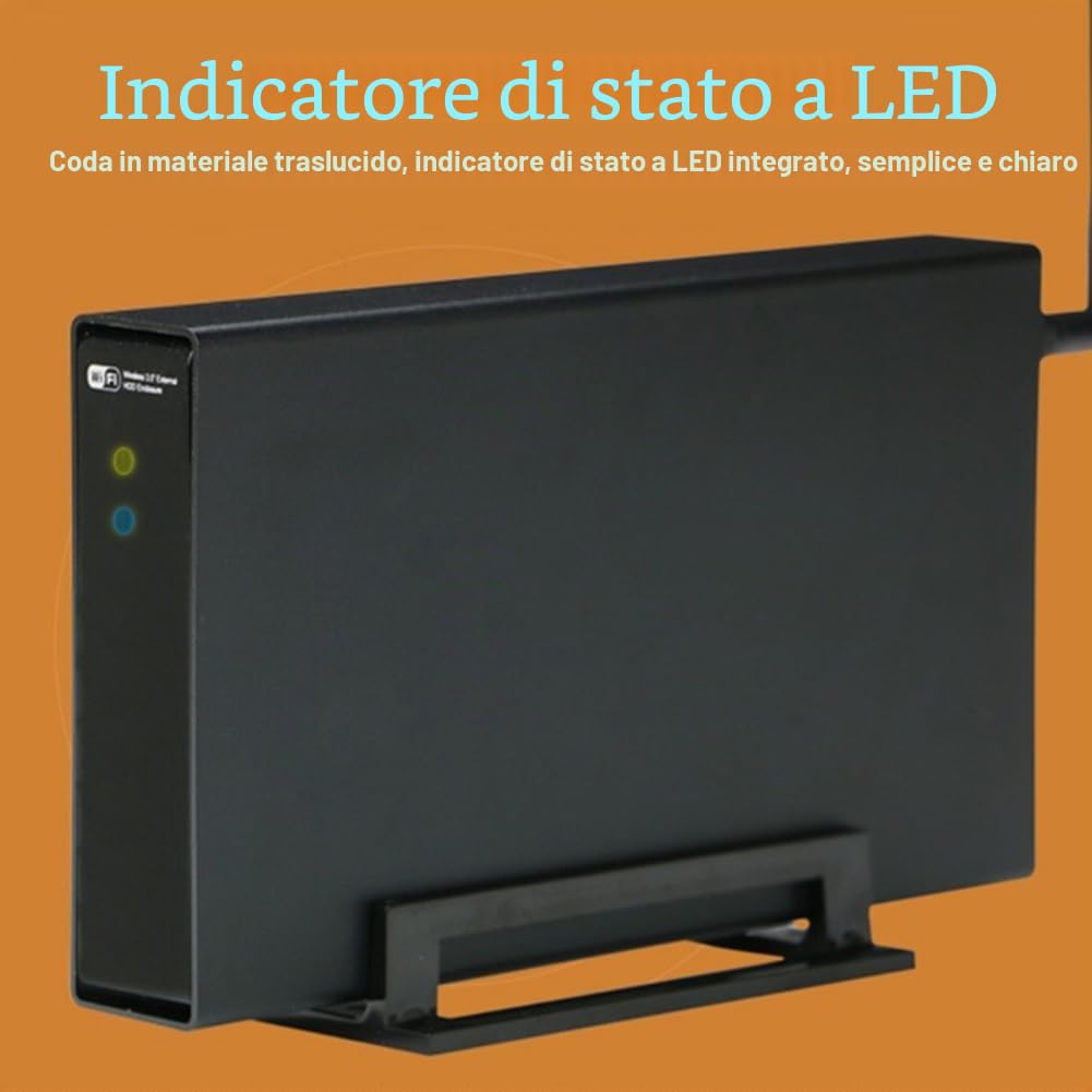 portatile per Hard Disk SSD da 3,5 Pollici USB 3.0 RJ45 Ethernet NAS Server Streaming di Rete Storage per Enclosure Spina UE