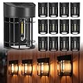 DOESLAG Solar Fence Lights, 12 Pack Waterproof Solar Lights Outdoor, Outdoor Solar Lights for Fence Garden Yard Step Deck Stairs
