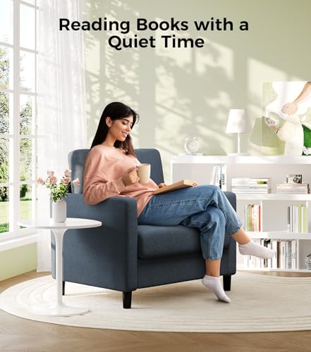Image of Welzona Sofa Accent Chair, 33 inch Reading Chair, Comfy Teddy Arm Chairs
