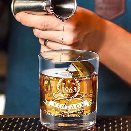 Lighten Life 60Th Birthday Gifts For Men 12 Oz,1963 Whiskey Glass In Valued Wooden Box,Whiskey Bourbon Glass For 60 Years Old Dad,Husband,Friend,60Th Bday Gift Ideas,60Th Birthday Decorations For Men #TOP5