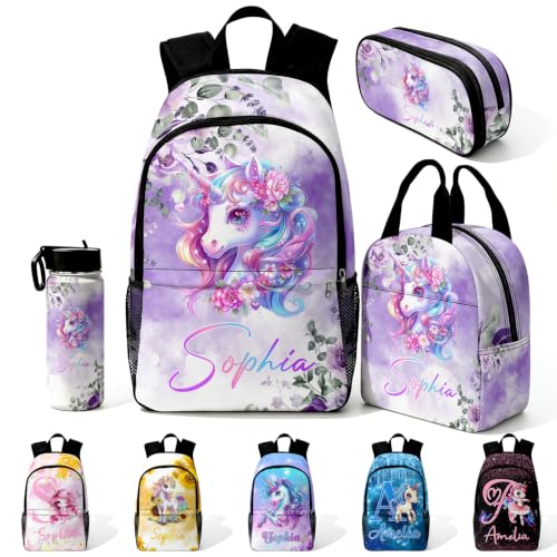 Image of Custom Backpack for Girls Kids Personalized Backpacks Set Back to School
