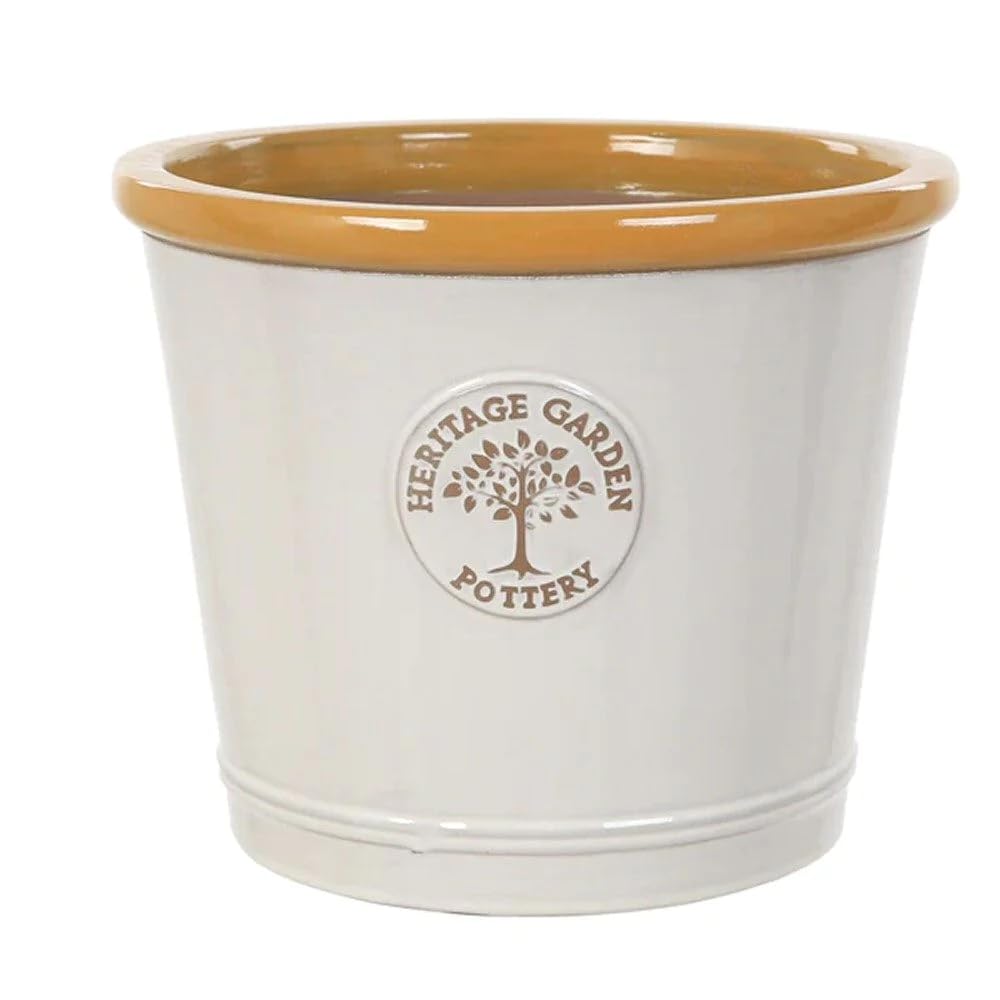 Woodlodge40cm Yellow Rim Heritage Glazed Pot