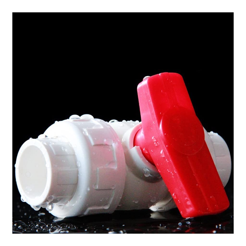 Plumbing Fittings Ball Valve 1pcs PVC Double Union for Aquarium Fish Tank Adapter Irrigation Connectors I.Dmeter 20mm to 50mm(Blanc,32mm)