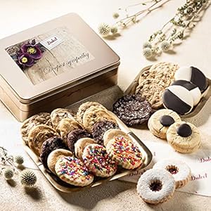 Dulcet Gift Baskets Delightful Cookie Gift Box Assortment with Traditional Black and White – Sprinkle Cookies, – Assorted Flavors The Best Gift for Holidays, Birthday, Sympathy, Get Well Wishes or Office Gaterings for Men & Women With Prime Delivery
