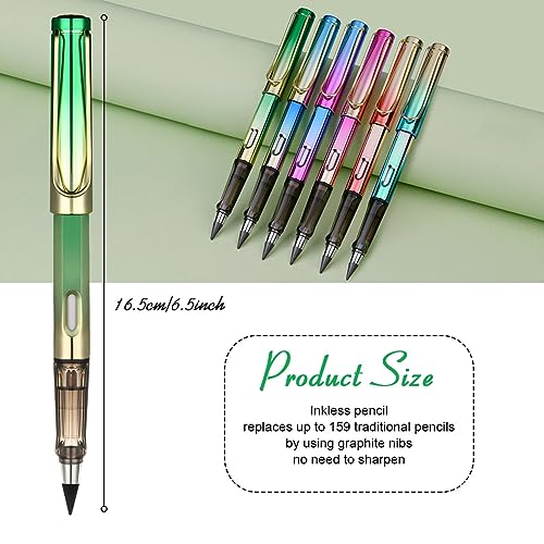 OFFCUP 6 PCS Inkless Pencil, Infinity Pencil with 6pcs Replacement Nibs and 2pcs Eraser, Reusable Everlasting Pencils - Image 2