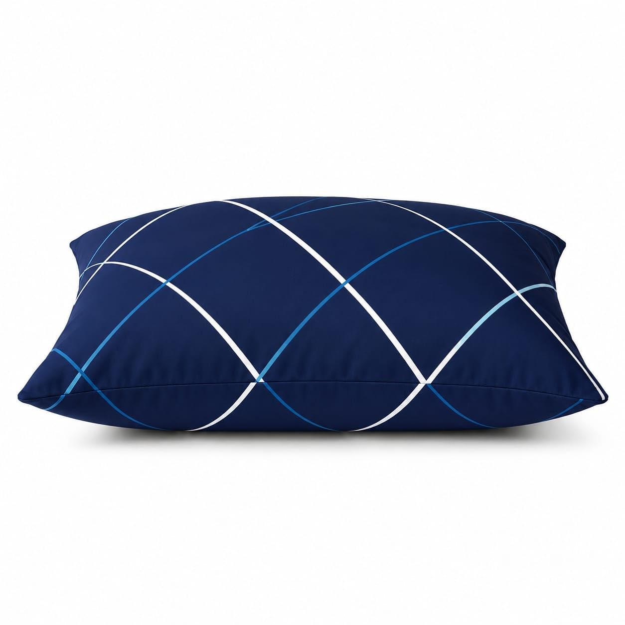 Priya Makers Microfiber Sleeping Pillow Blue Geometric Print Pack of 1 | Soft & Comfortable, Lightweight & Fluffy, Modern Design, Daily Use, Easy to Maintain-image-33