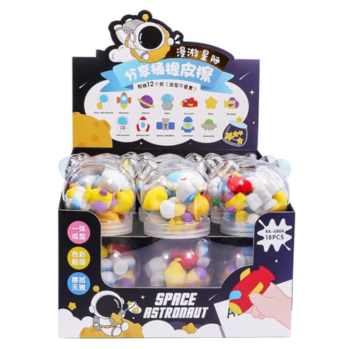 3D Astronaut Shaped Eraser, Student Cartoon Cute Eraser-Astronaut Rubber (1 Bucket)