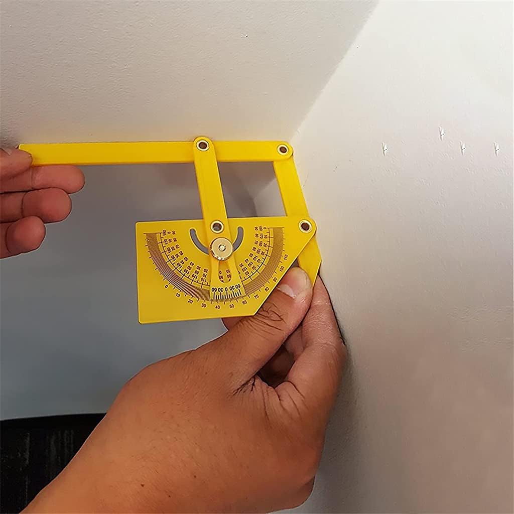 Precise Protractor and Angle Finder Woodworking Measurement Tools 0° to 180° for Measure Inner/Outer Angle Plastic Protractor