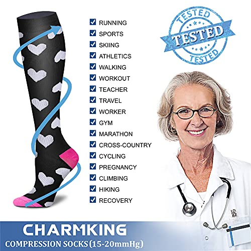 Image of Compression Socks (7 Pairs), 15-20 mmhg is BEST Graduated Athletic & Medical for Men & Women, Running, Flight, Travel, Nurses, Pregnant - Boost Performance, Blood Circulation