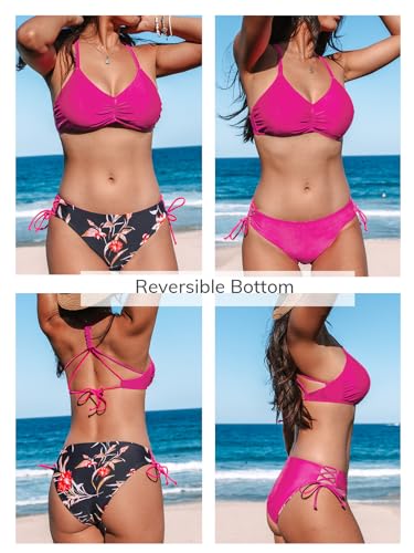 Image of CUPSHE Women's 2 Piece Bikini Set Back Braided Straps with Reversible Bottom