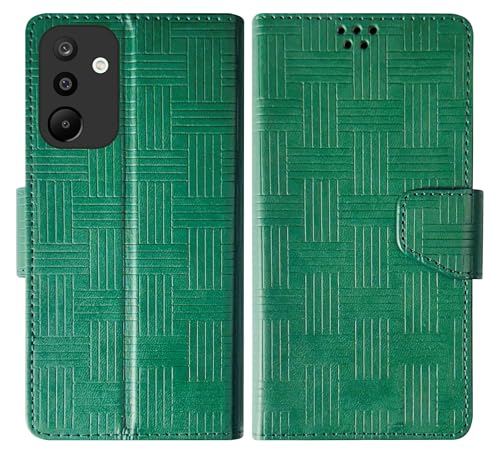 Image of SBMS Faux Leather Flip Cover for Samsung Galaxy M36 5G / Samsung Galaxy F36 5G Back Cover Case with Magnatic Closure | Inbuilt Stand | Card & Money Pocket (Mat Green)